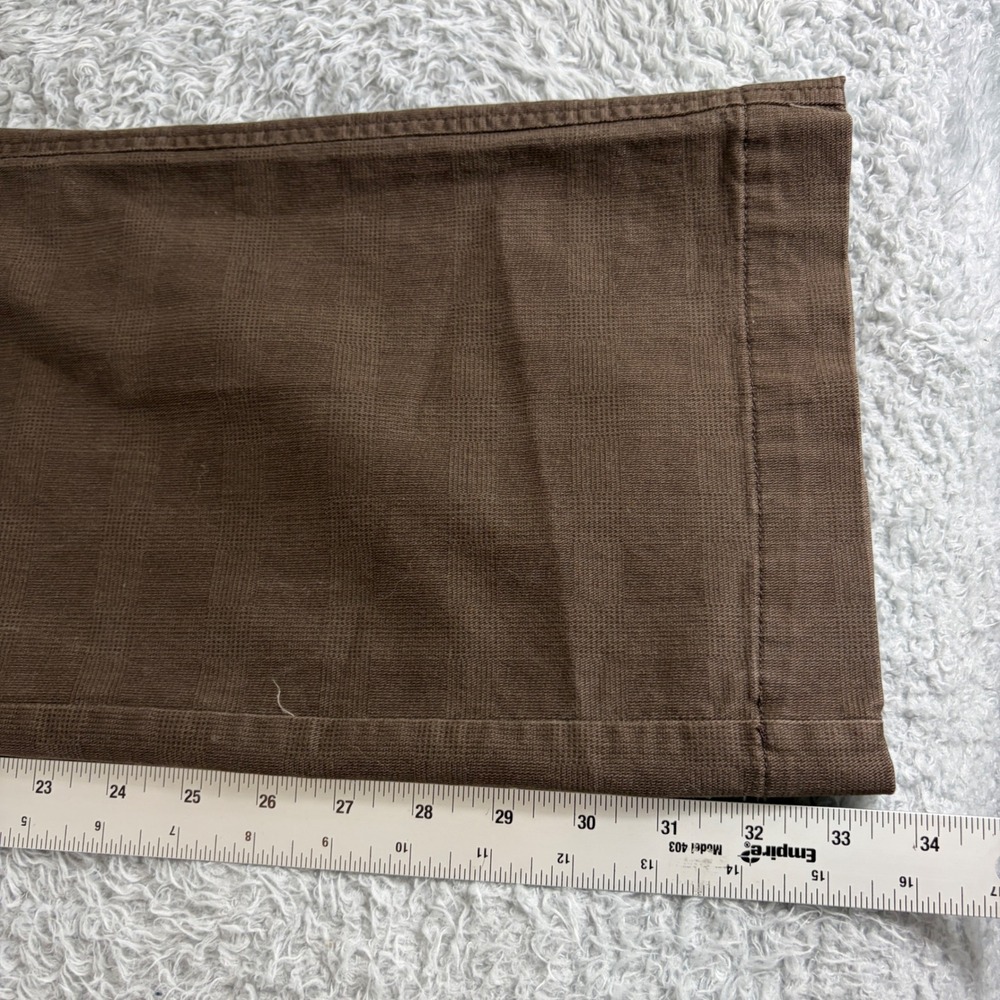 Eddie Bauer Blakely Brown Wide Leg Trousers Pants Womens 4 Micro Plaid Stretch - Picture 7 of 9